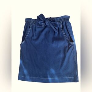 Alberto Makali Stylish Blue Skirt with Bow Detail